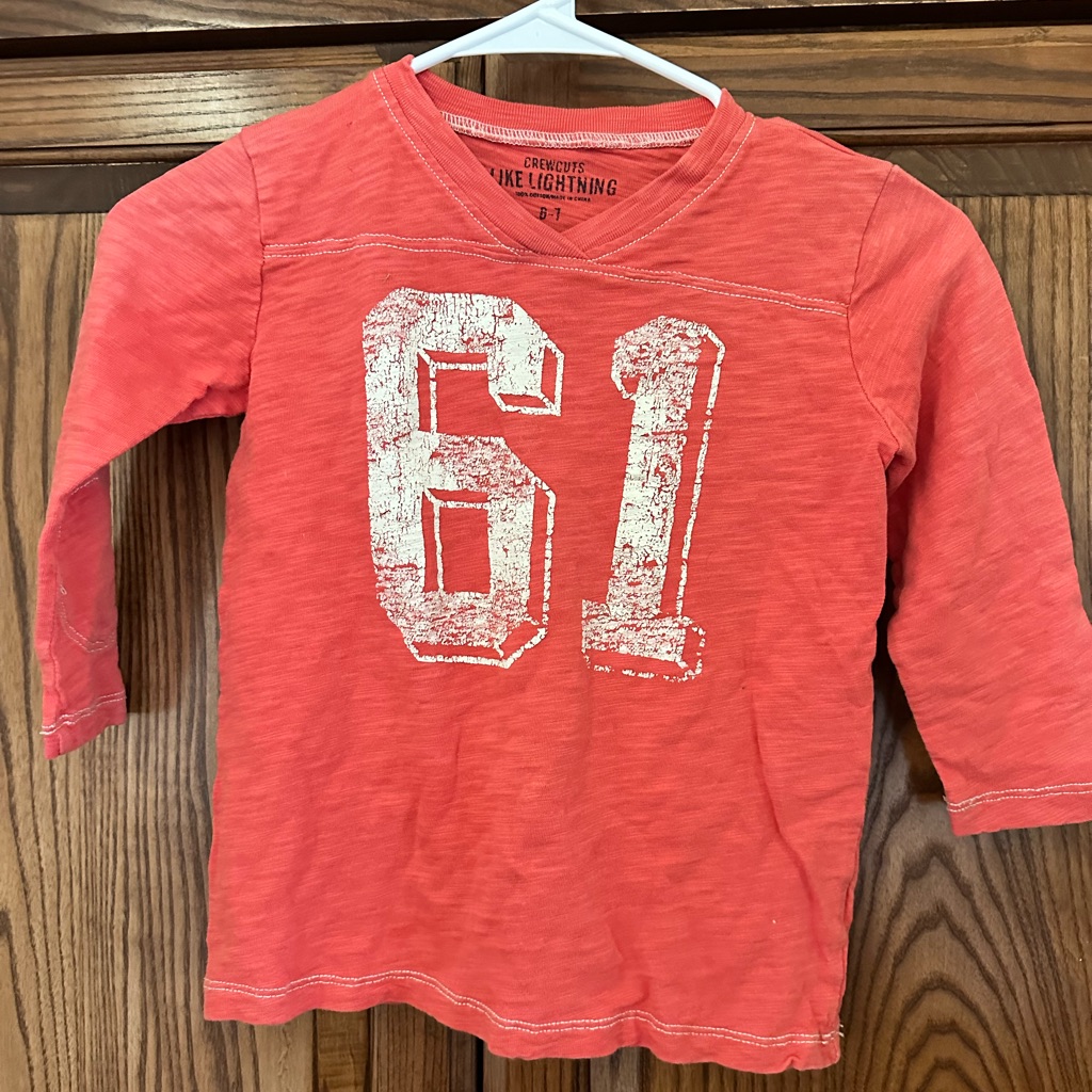Crewcuts Bold Orange Like Lightning Tee With 3/4 Sleeve